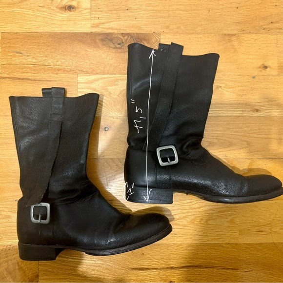 Neosens black leather high boots with buckles size 9us. - Picture 4 of 7